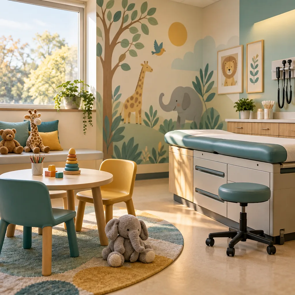 Decorative illustration representing a dedicated children's hospital
